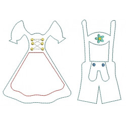 Stickdatei - Bayrische Tracht Doodle